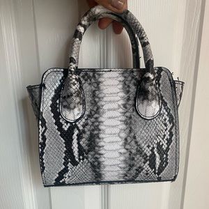 Grey Snake Print Mini Purse